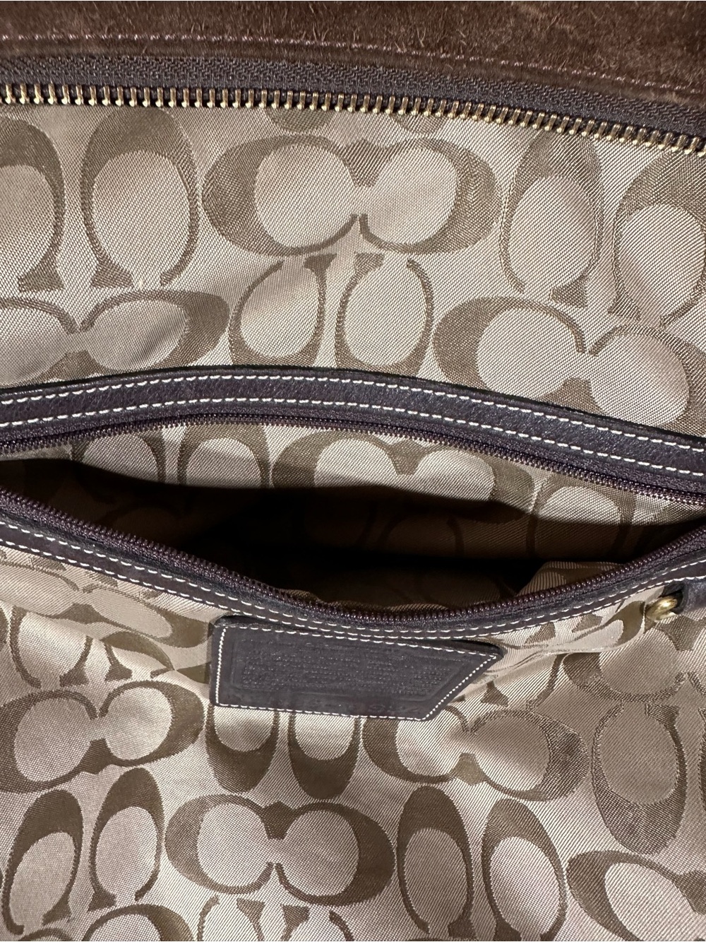 Vintage Coach 9234 Legacy Brown Suede Shoulder/Messenger Bag. - Picture 7 of 9